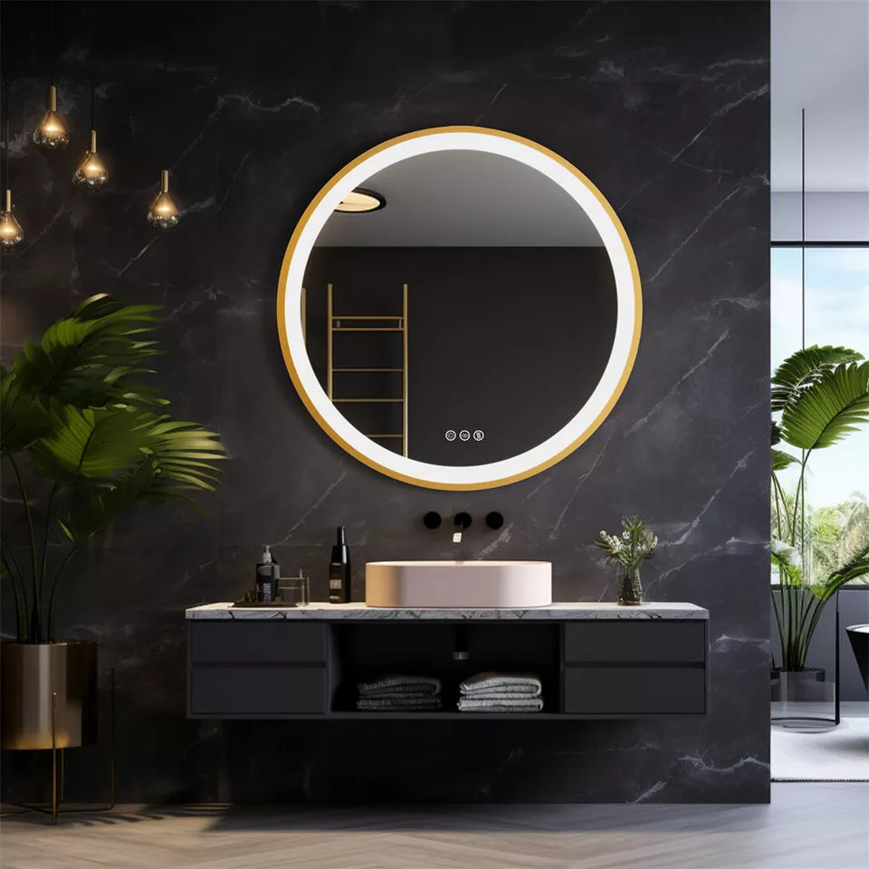Anti-Fog Gold LED Mirror Australia