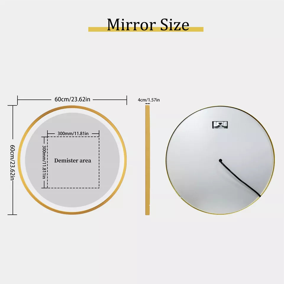 LED Gold Round Bathroom Mirror Australia