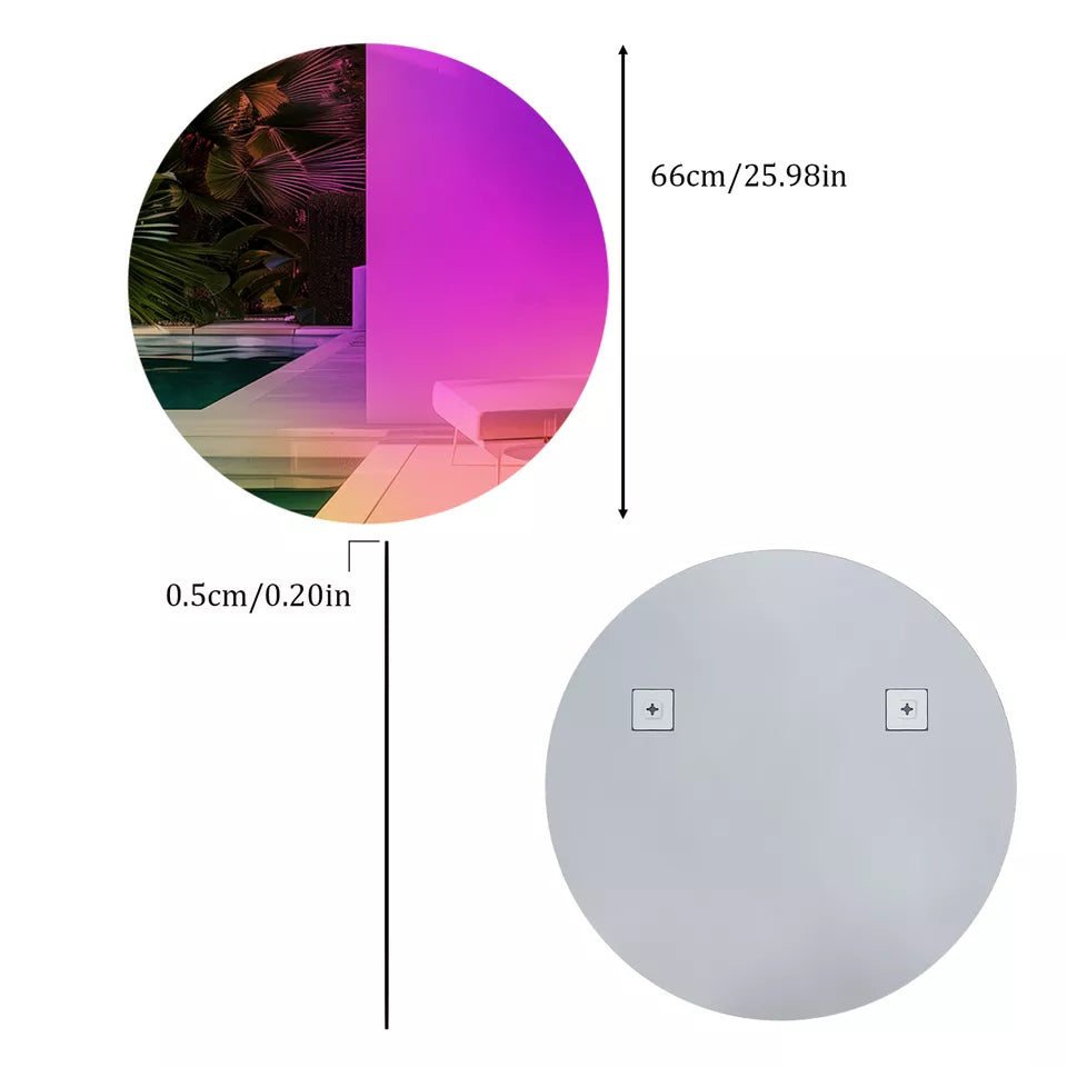 Stylish round RGB rainbow mirror Australia