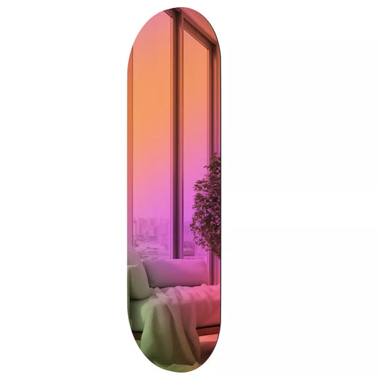 Shop oval iridescent rainbow wall mirror Australia