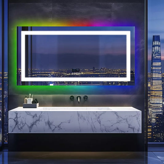 Buy smart RGB LED bathroom mirror Australia