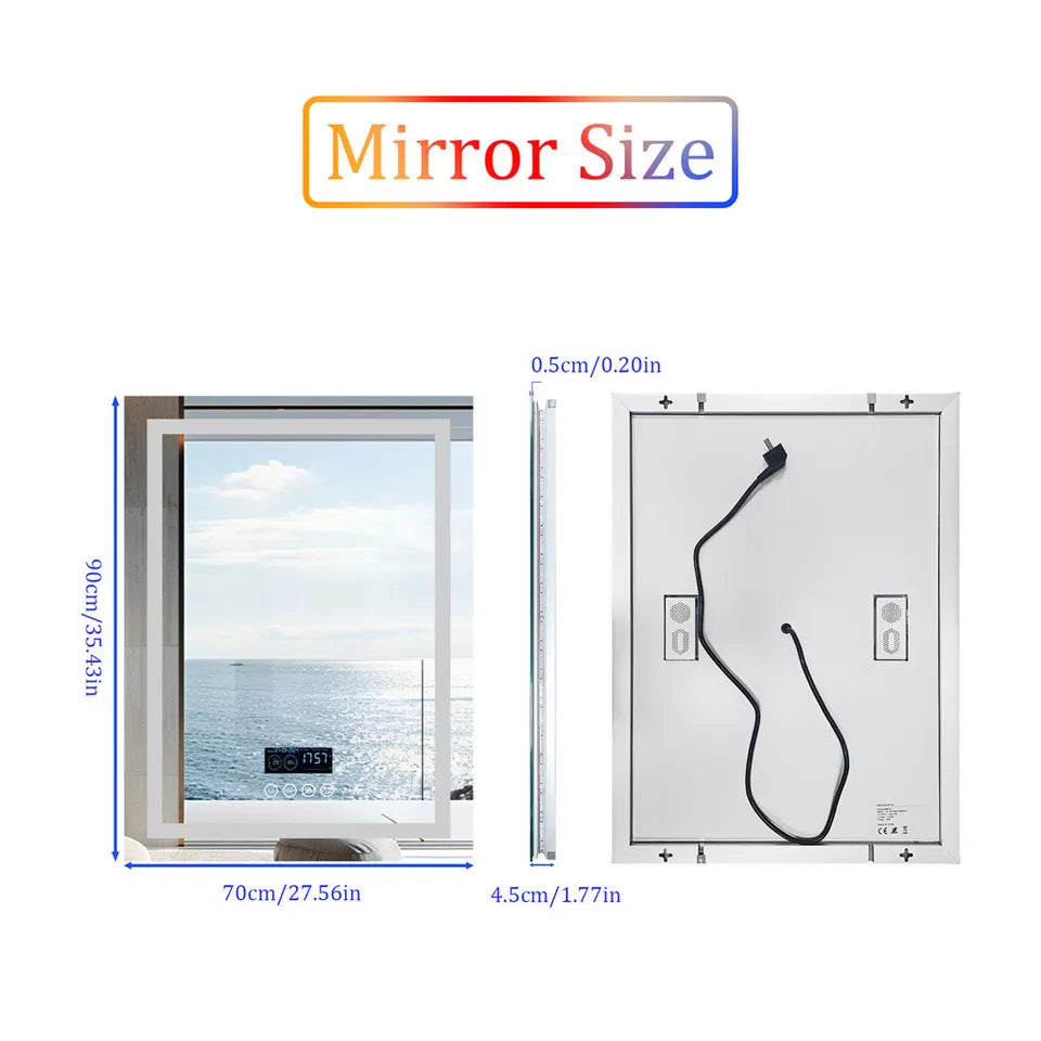 LED mirror with Bluetooth and dual lights Australia