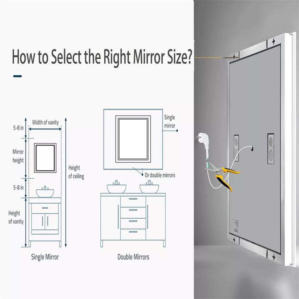 Stylish LED mirror with Bluetooth and anti-fog for bathroom Australia
