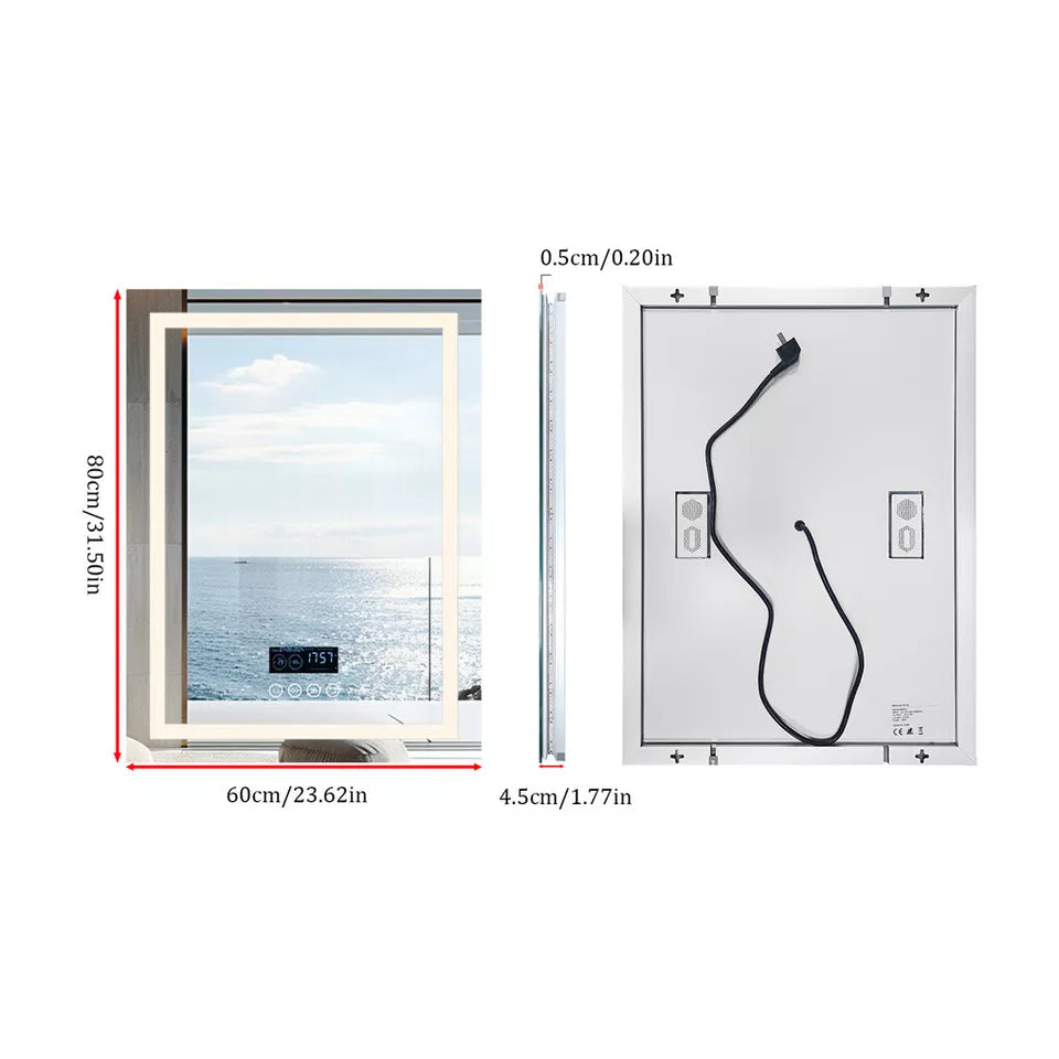 LED bathroom mirror with Bluetooth, anti-fog, and backlight Australia