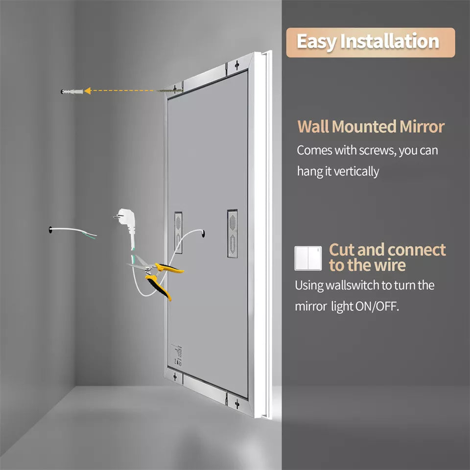 LED mirror for bathroom with Bluetooth and backlight Australia