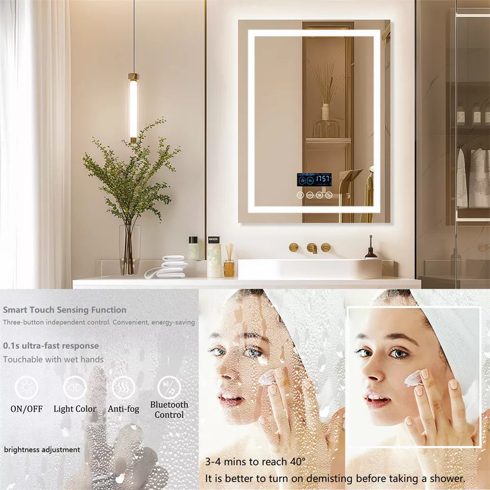 Modern LED mirror with Bluetooth and anti-fog Australia