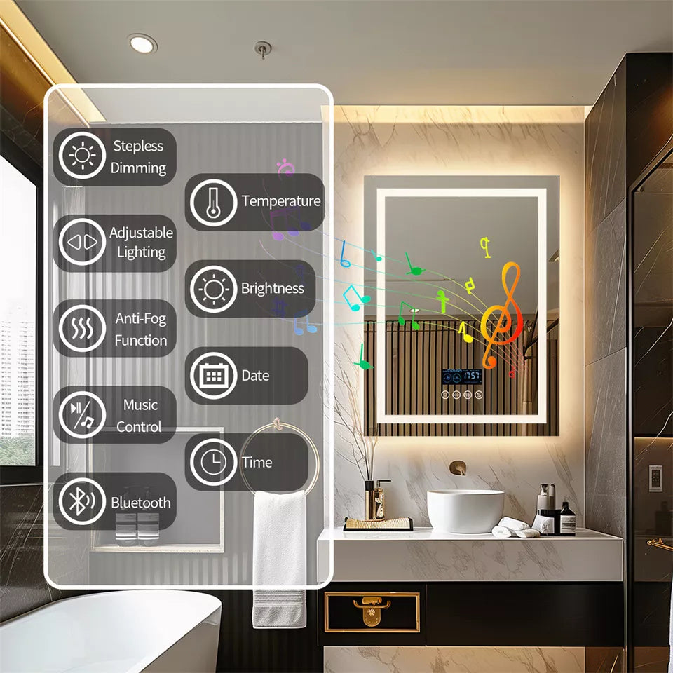 LED mirror with anti-fog function and Bluetooth Australia