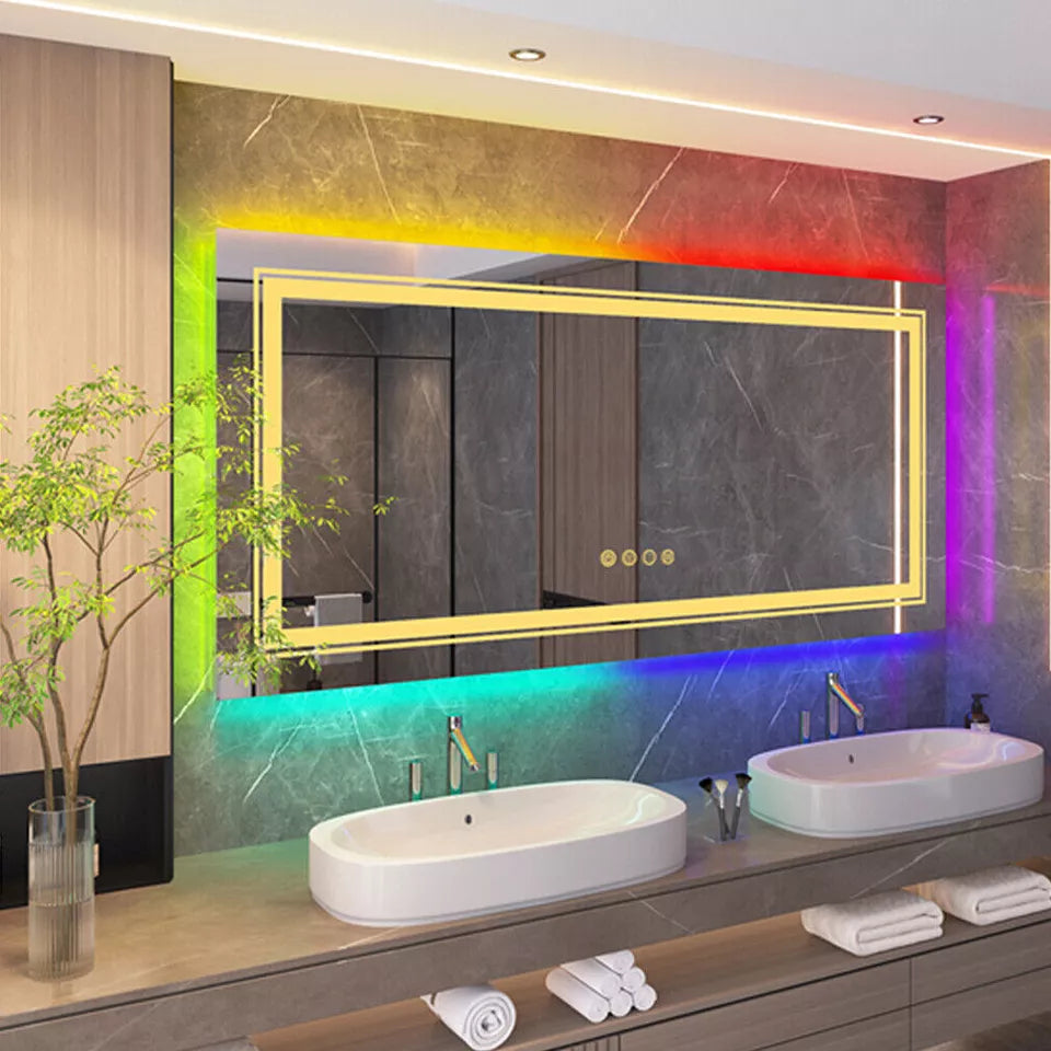 LED bathroom mirror with RGB lighting and anti-fog Australia