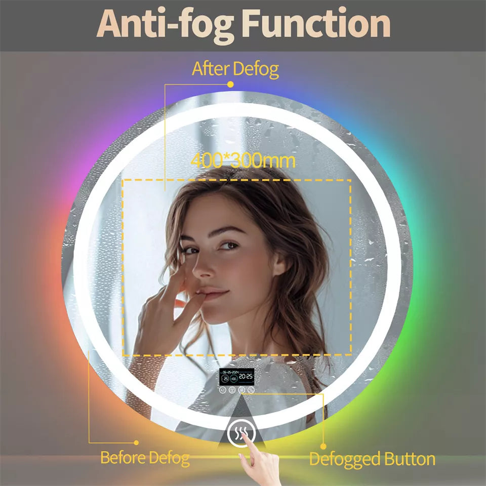 Round bathroom mirror with Bluetooth Australia