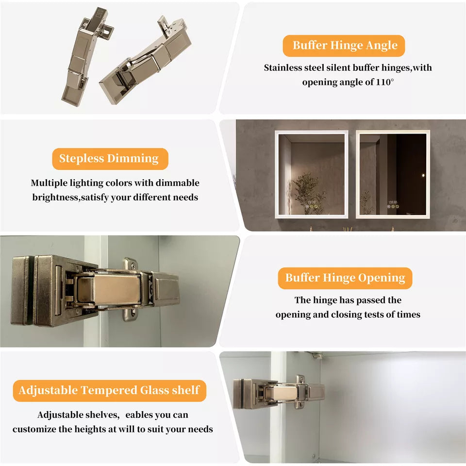 High-Tech Bathroom Mirror Cabinet with Bluetooth & Dimmer