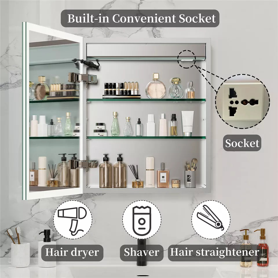 Dimmable LED Mirror Cabinet with Bluetooth & Anti-Fog