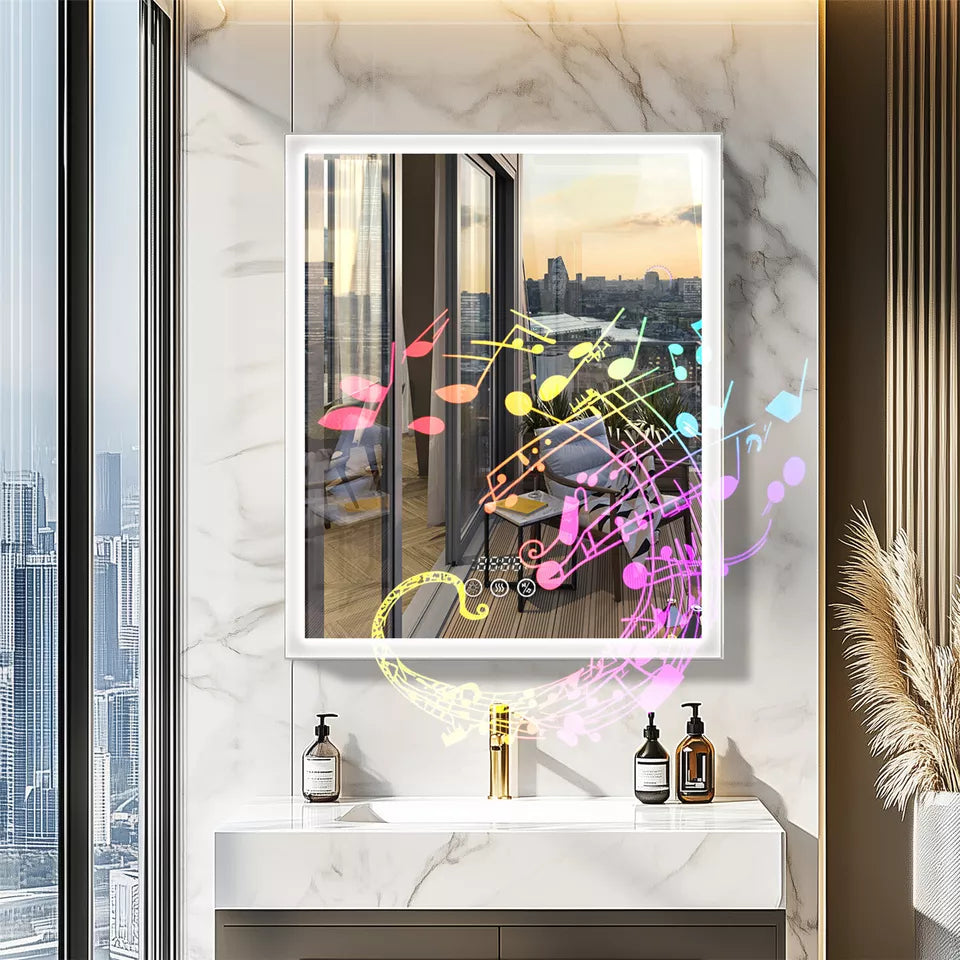 Wall-Mounted Bluetooth Mirror Cabinet with Anti-Fog Feature
