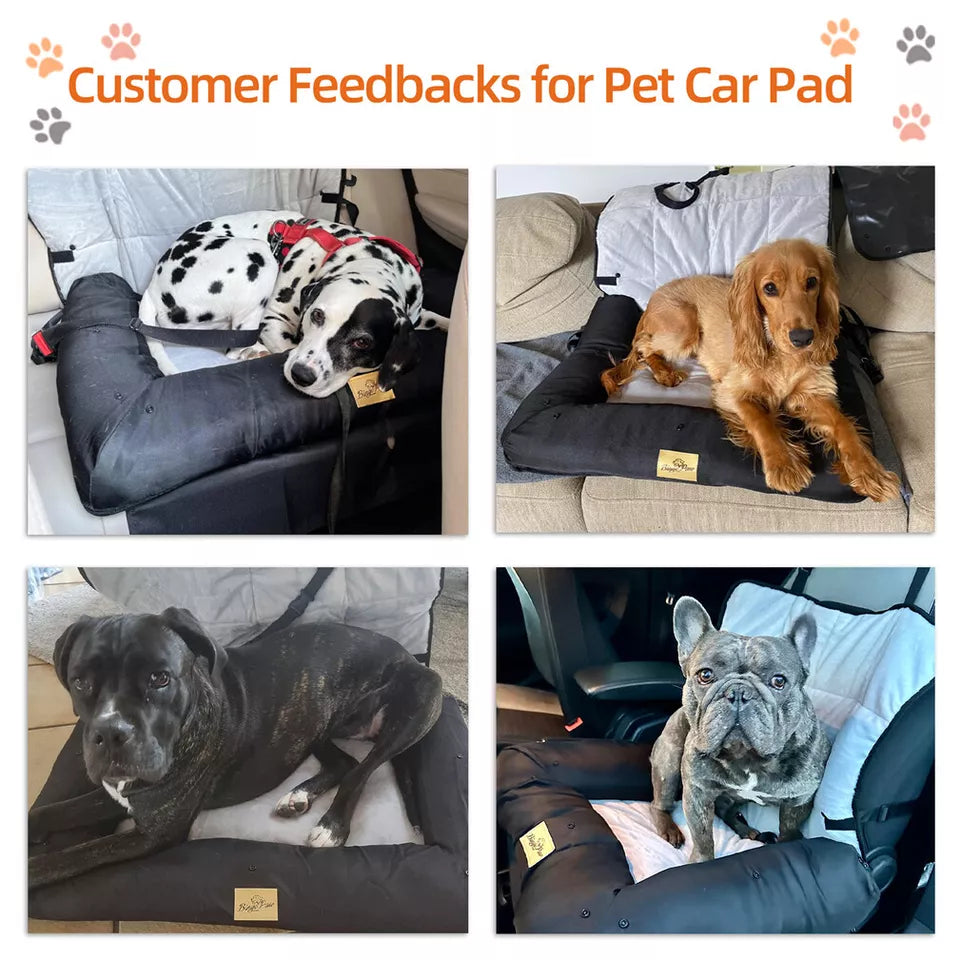 Waterproof Dog Car Seat Bed with Safety Belt