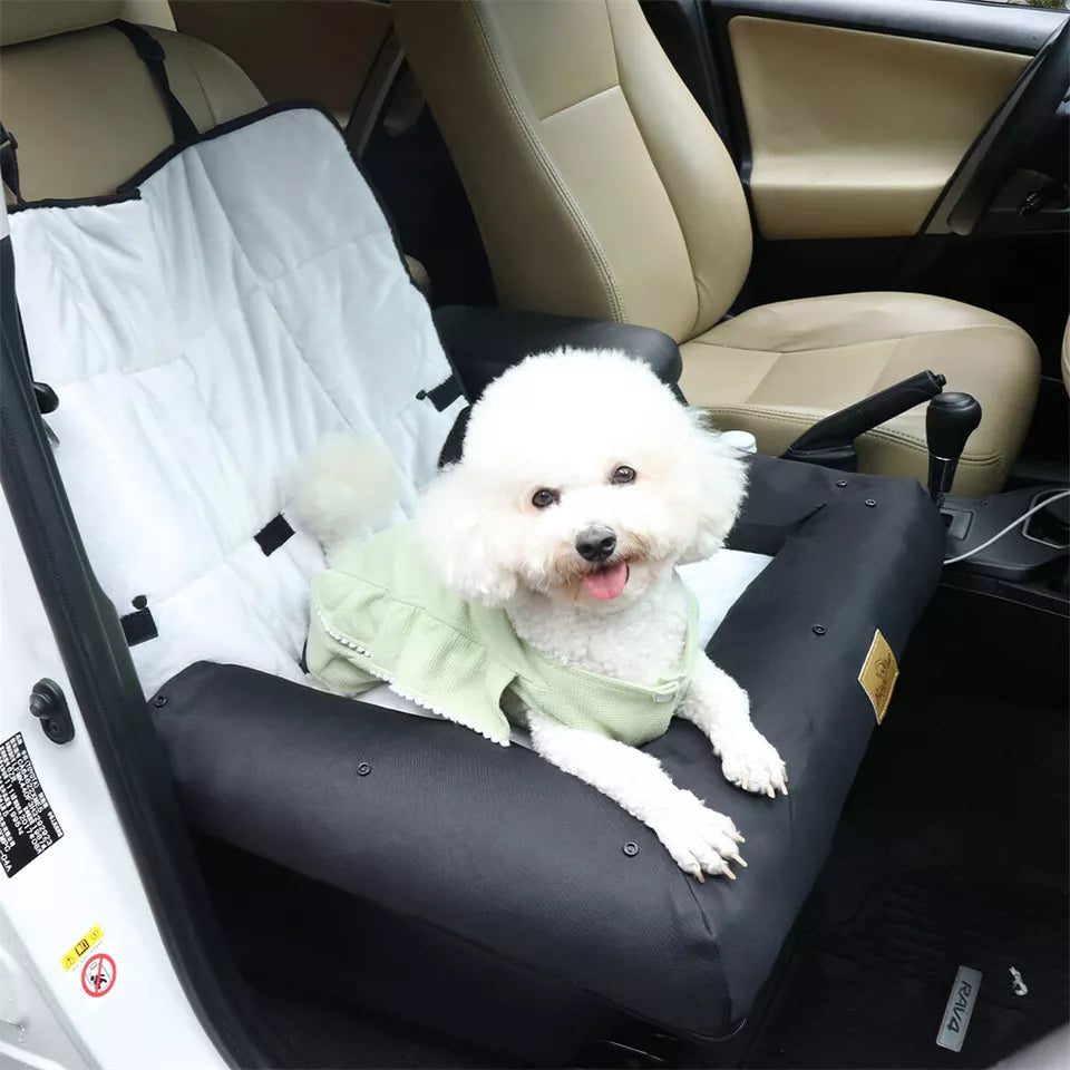 Waterproof Dog Car Seat Bed with Safety Belt