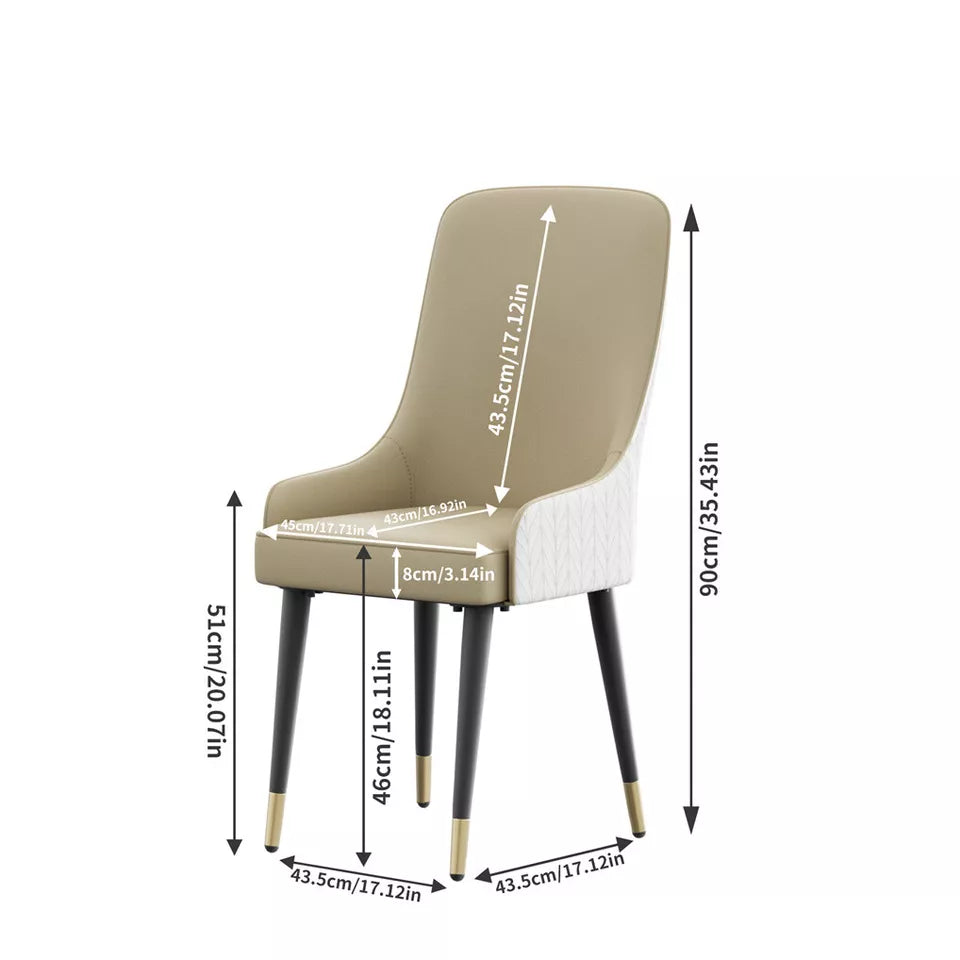 2pcs Leather Upholstered Dining Chairs