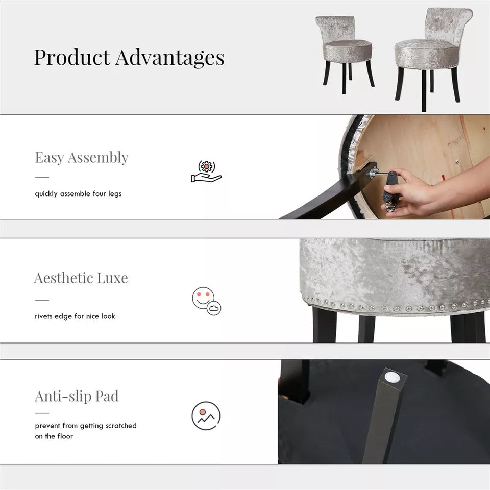 Vanity Stool with Backrest - Shop Now Australia