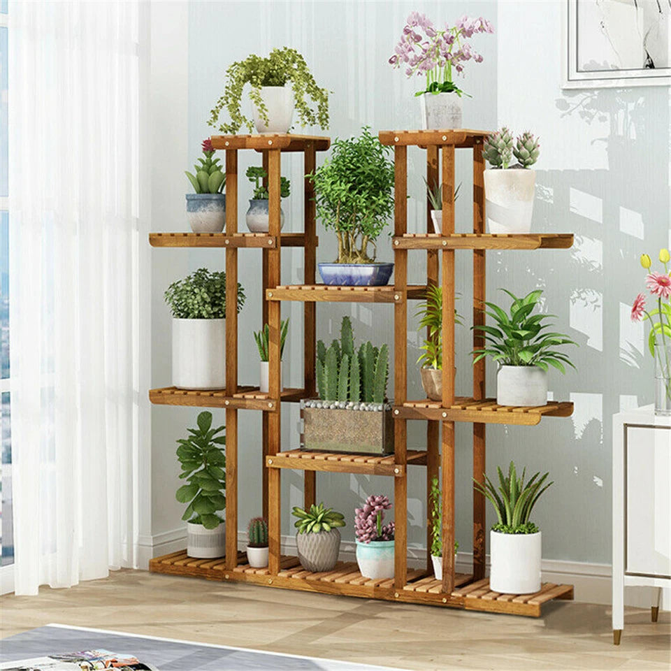 Large Wood Plant Stand Shelf