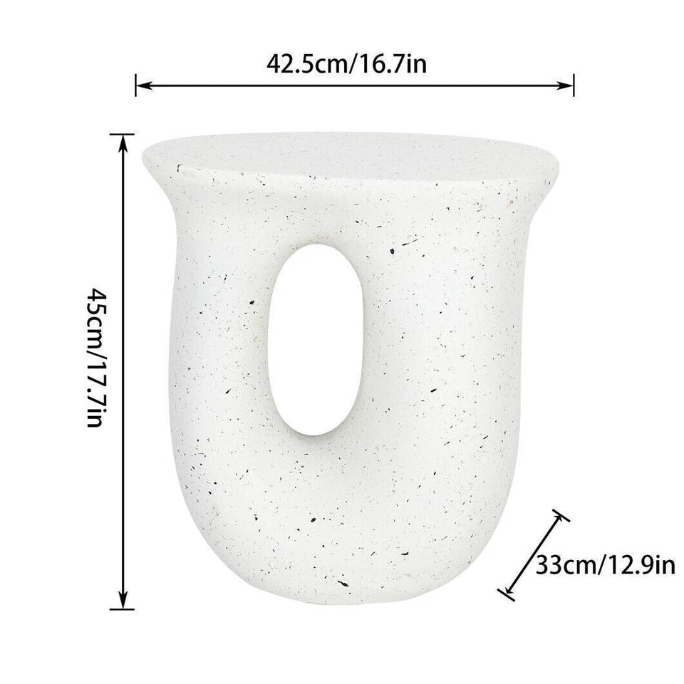 U-Shaped Terrazzo Concrete Outdoor Stool