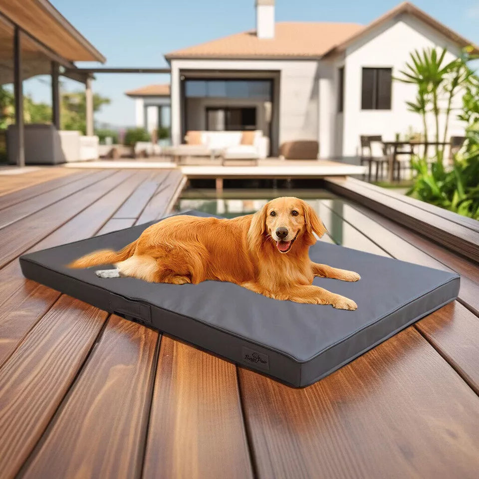 3D Dog Bed Grey Microfiber Leather AU