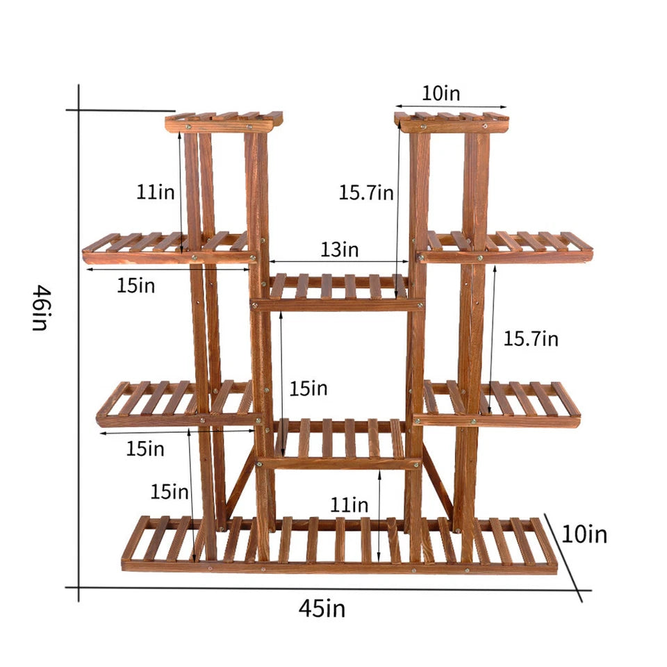 Large Wood Plant Stand Shelf