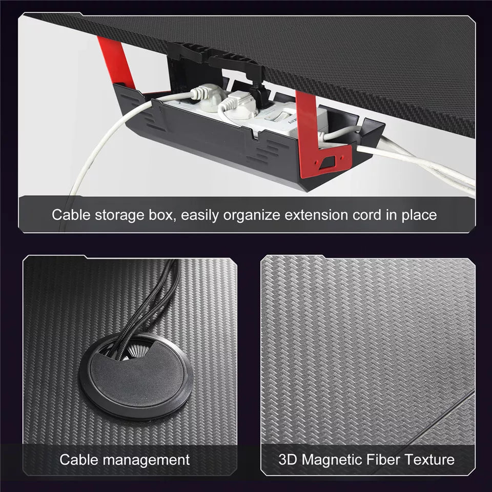 L-Shaped Gaming Table with Storage AU