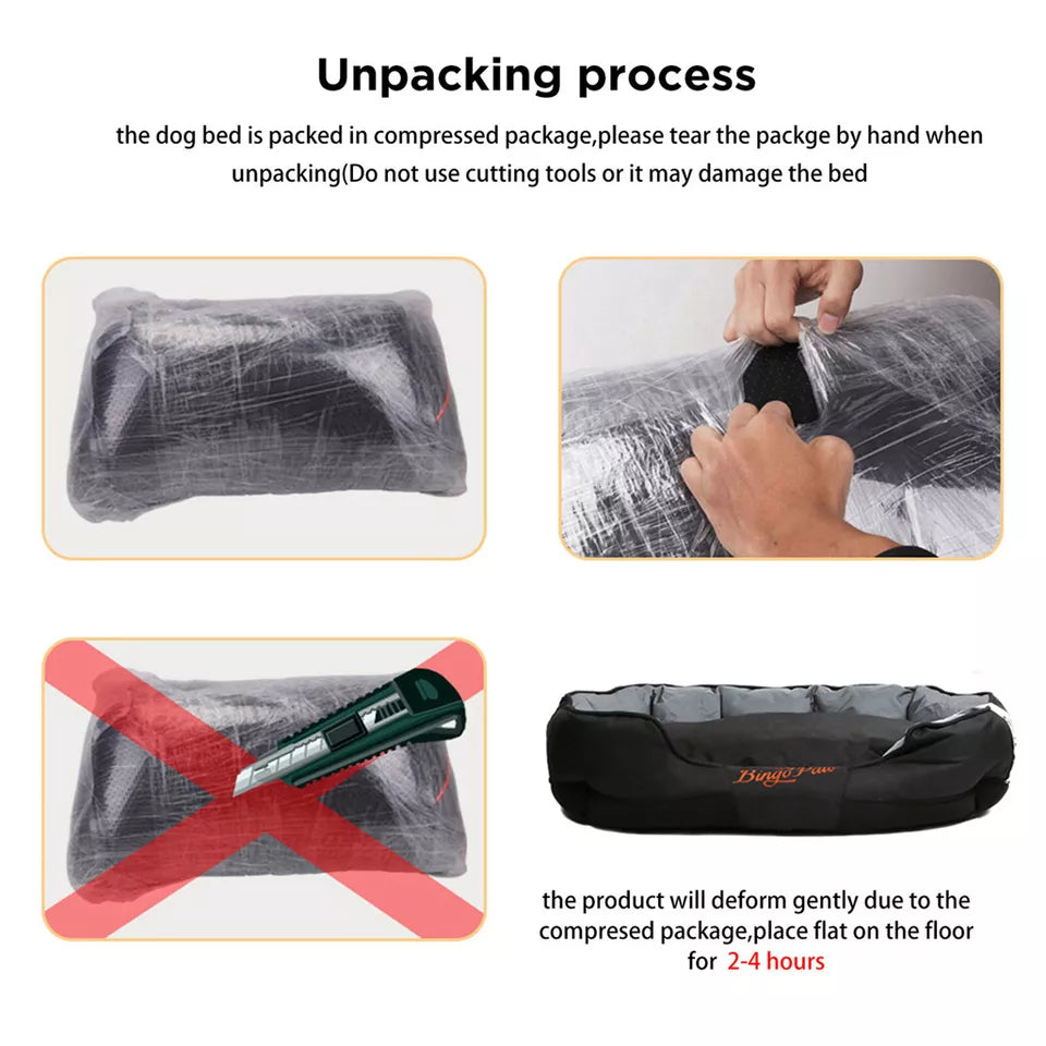 Thick Dog Bed with Water-Resistant Cover AU