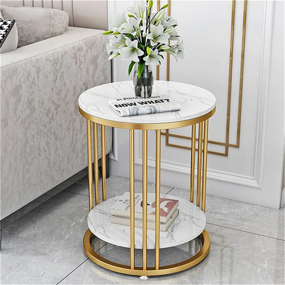 2 Layer Heavy Duty Marble Side Table