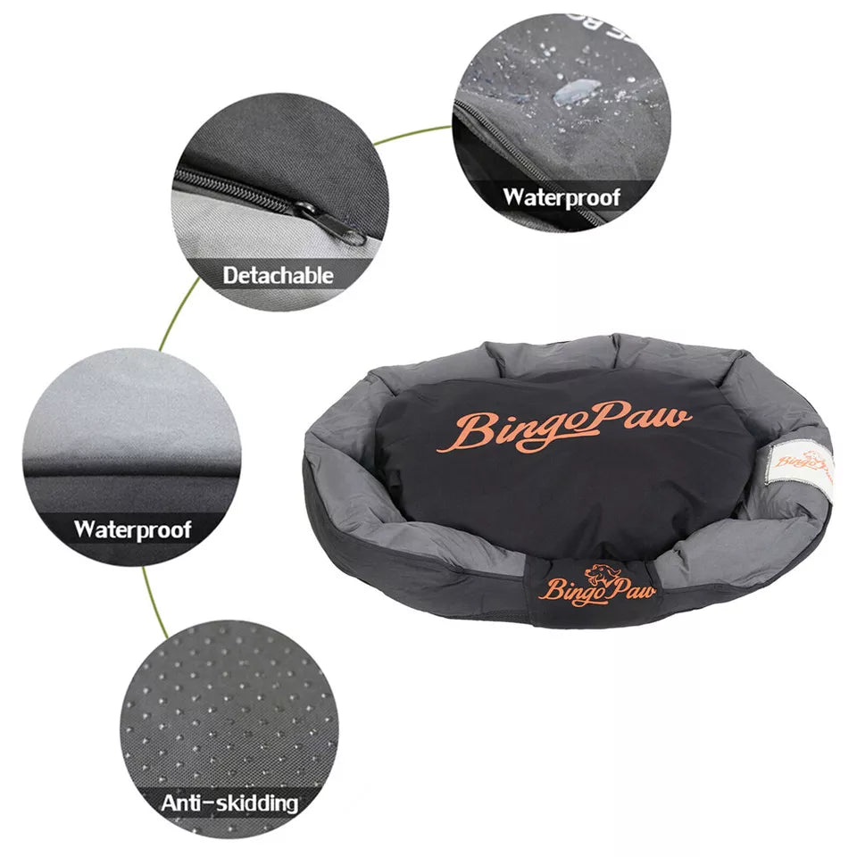 Durable Pet Bed with Waterproof Cushion AU