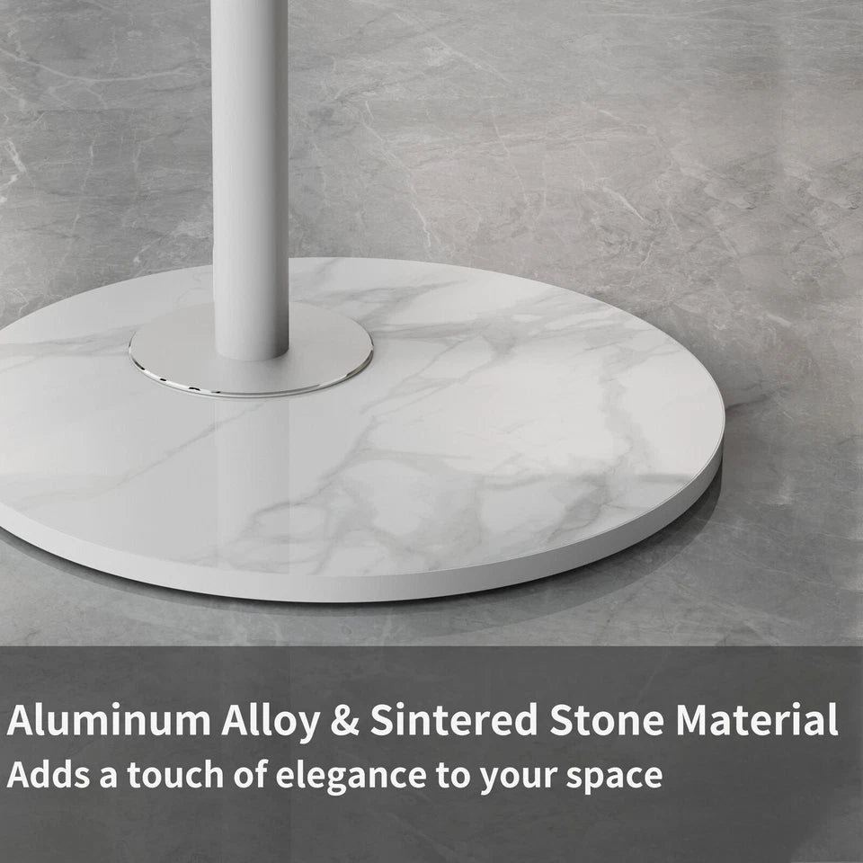 White 40-75 Inch Swivel TV Floor Stand with Sintered Stone Base and Height Adjust