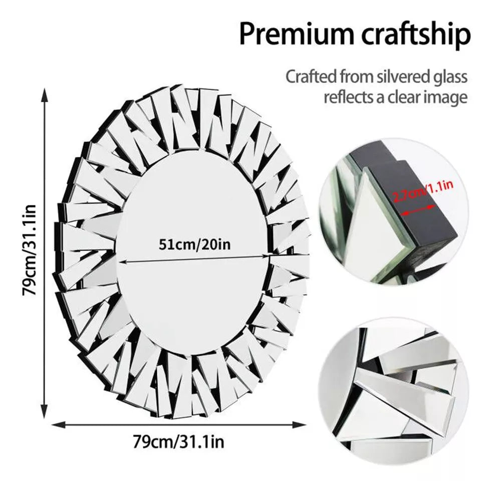 Round Mirror with Sunburst Design Australia