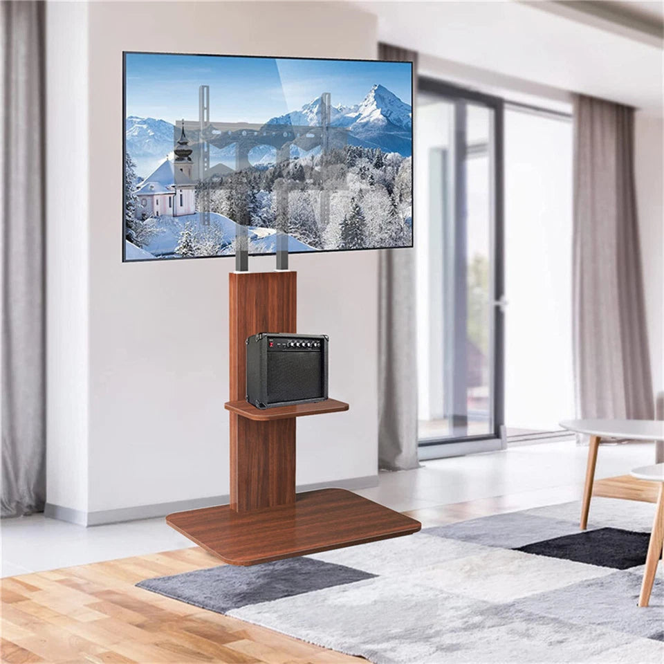 TV Floor Stand with 5 Level Height Adjustment for Up to 65 Inch