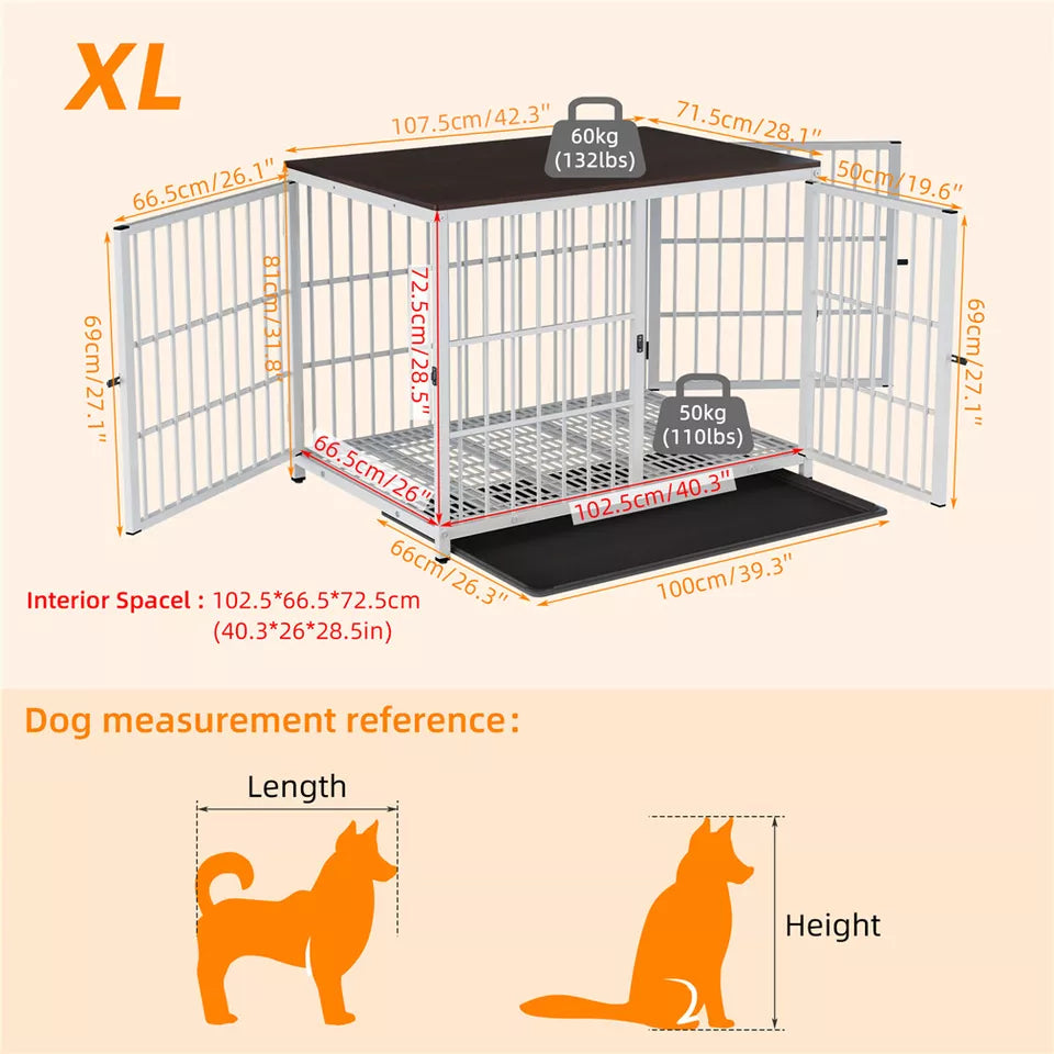 Sturdy Dog Crate with Storage Table AU