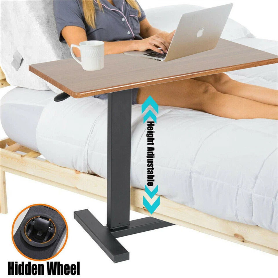 Heavy-Duty Rolling Cart Overbed Bedside Table – Laptop Desk & Medical Home Bed Tray