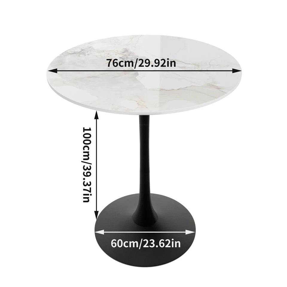 Glossy Jade Round Sintered Stone Bar Table With Black Base For Stylish Interiors