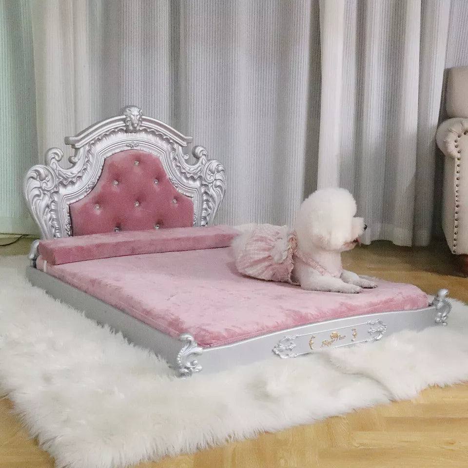 Velvet Pet Sofa with Headboard Pink AU