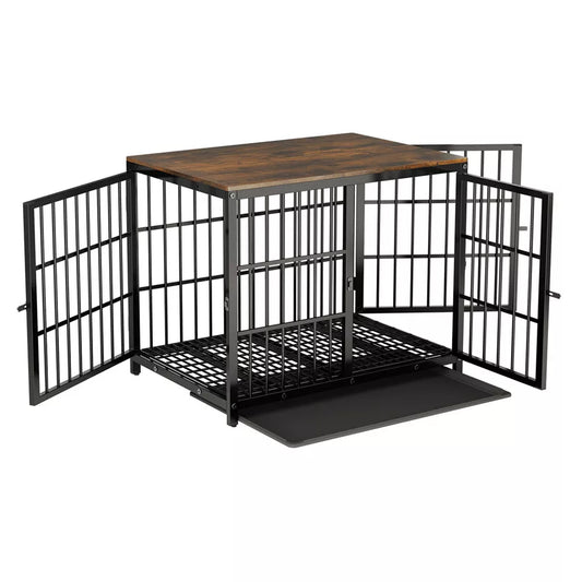 Sturdy Dog Cage with Storage Table AU