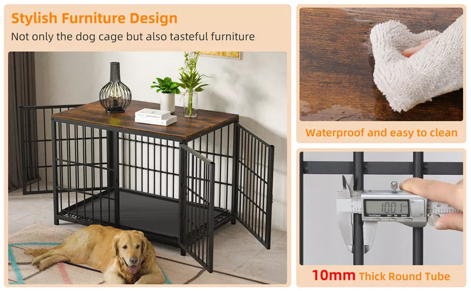 Premium Wooden Dog Crate with Table AU