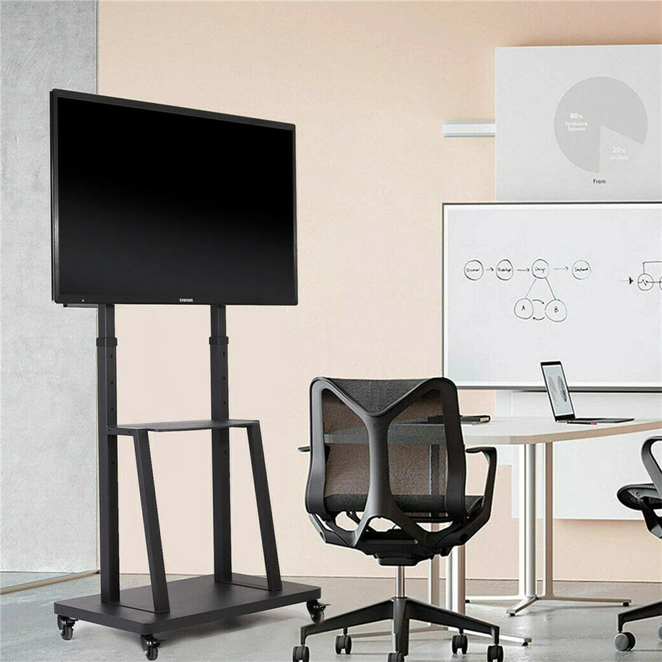 Heavy Duty Mobile TV Cart Stand for 32 to 80 Inch Screens