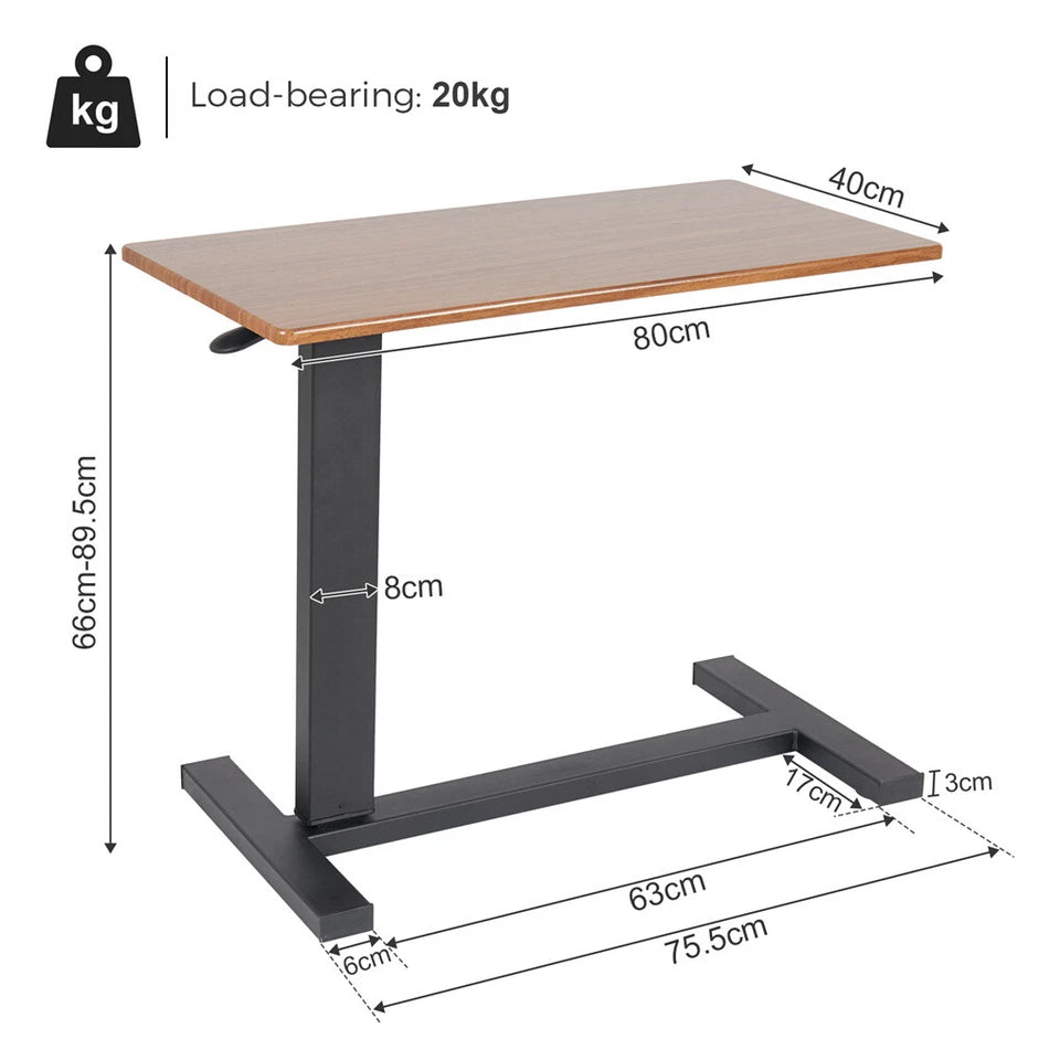 Heavy-Duty Rolling Cart Overbed Bedside Table – Laptop Desk & Medical Home Bed Tray