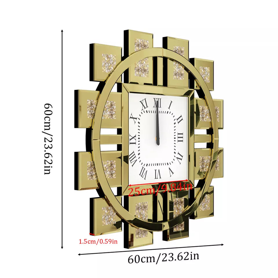 Stylish Crushed Diamond Wall Clock AU