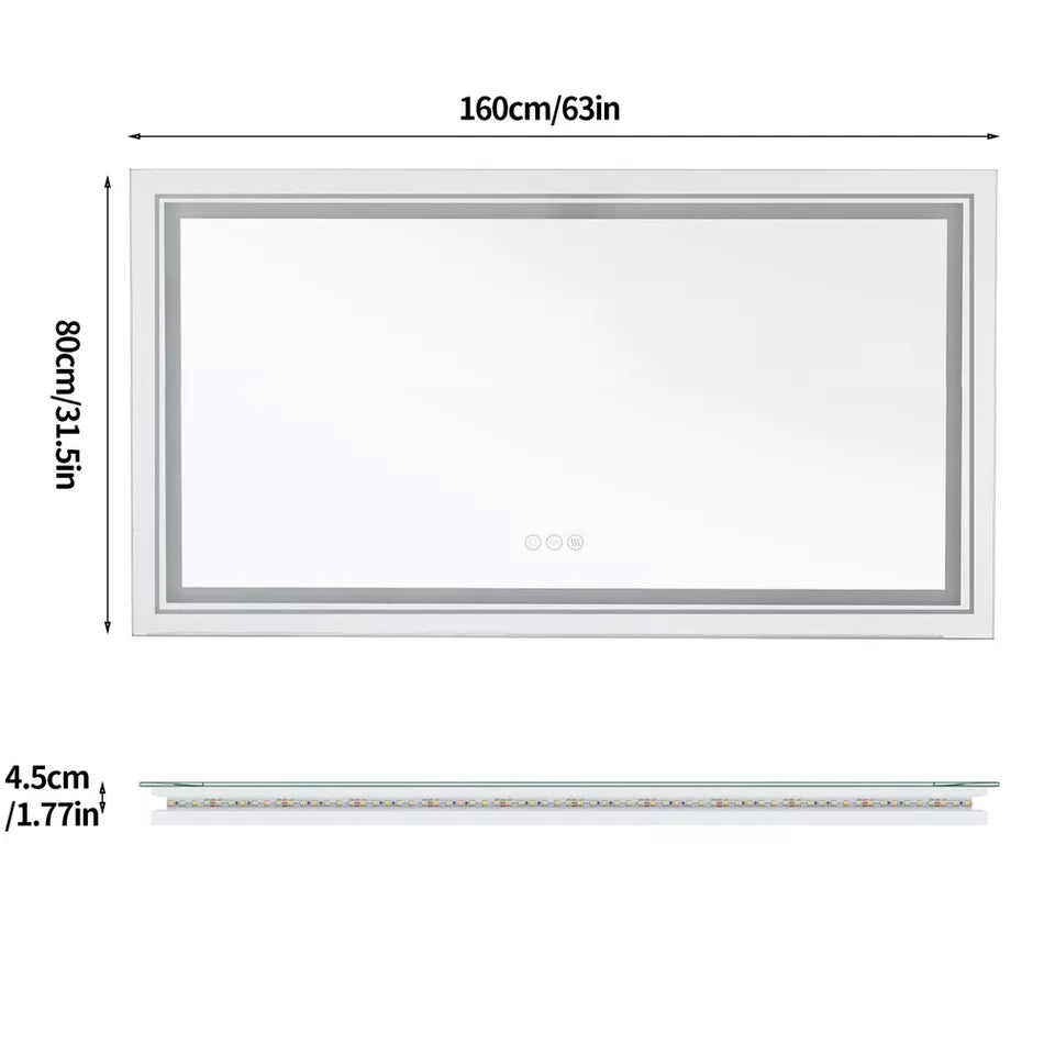 Buy Anti-Fog LED Bathroom Mirror – 2-Way Mount AU