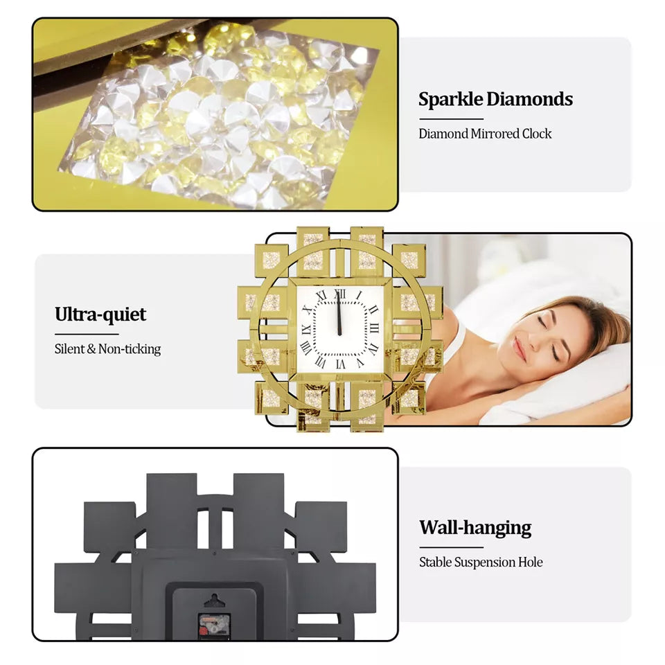 Diamond Accent Wall Clock AU