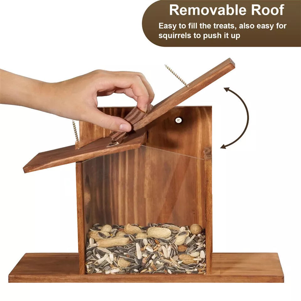 Outdoor Wooden Wall Squirrel Feeder – Buy Now in Australia