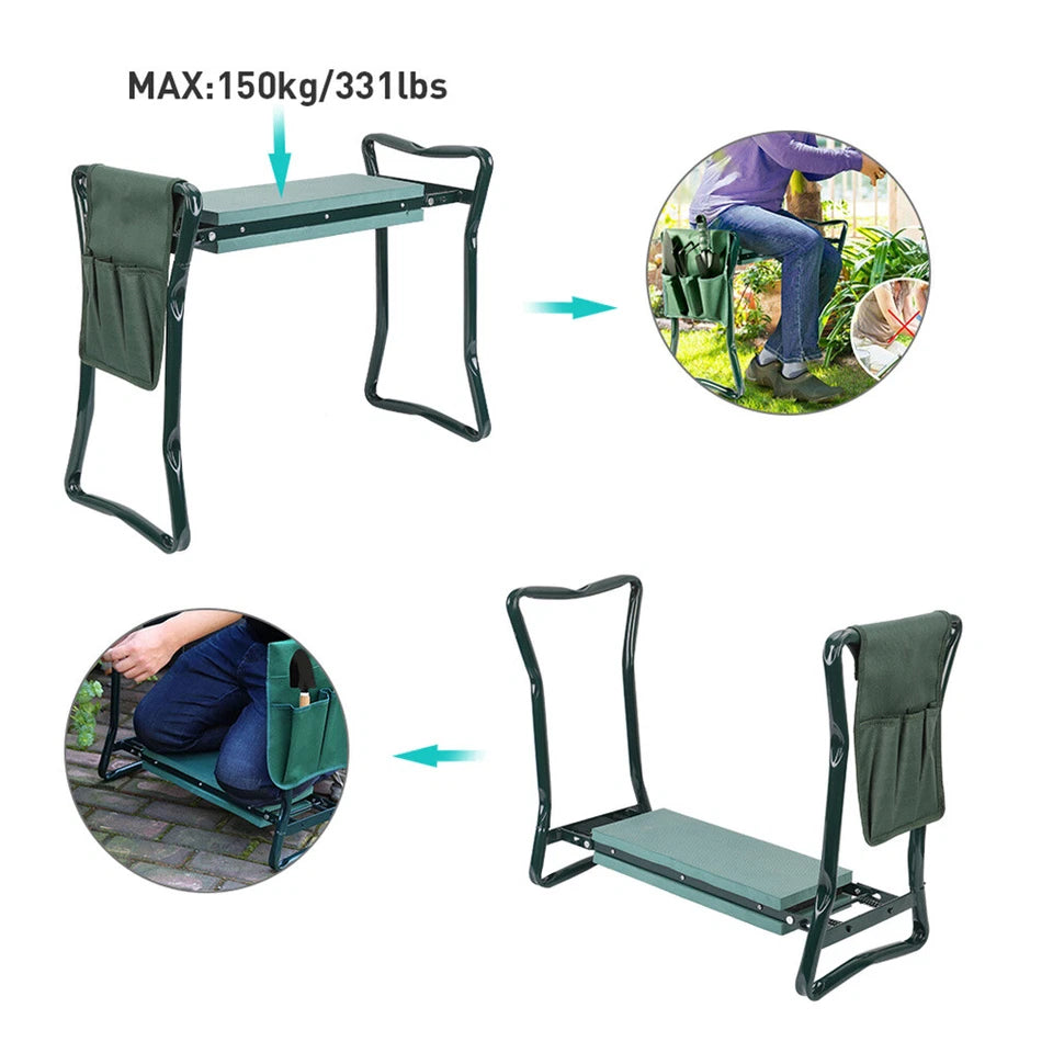 Heavy Duty Upgraded Garden Kneeler and Seat with Thicken Widen Soft Kneeling Pad
