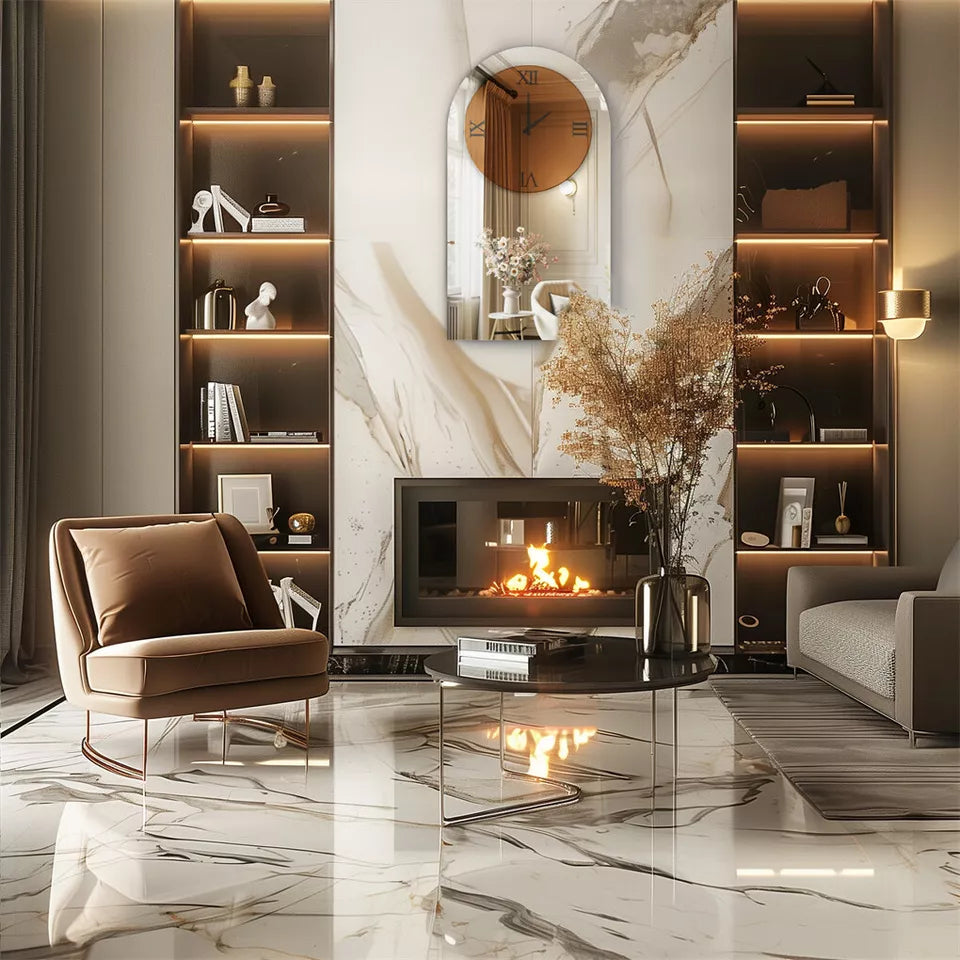 Arched Mirror Wall Clock AU