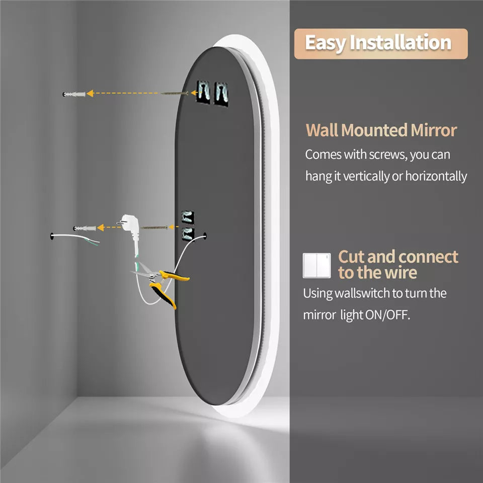 Oval LED Bathroom Mirror Australia