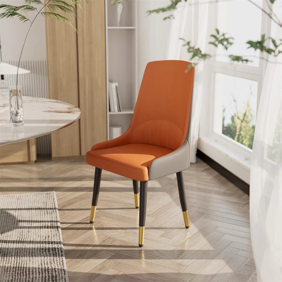 2x Dining Chairs Anti-Scratch Leather Padded Seat Kitchen Chairs