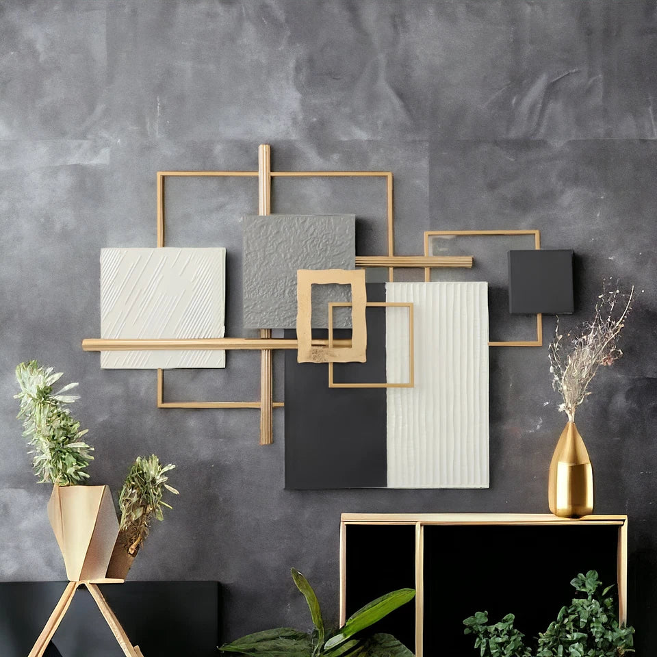 Multicolour 125cm Metal Wall Mirror with Unique Pattern Design for Modern Homes