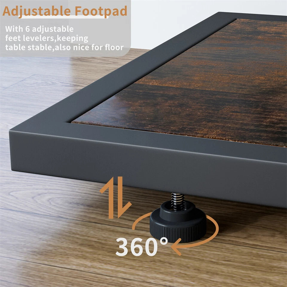 Black And Brown Entry Table With Industrial Design And Rustic Charm