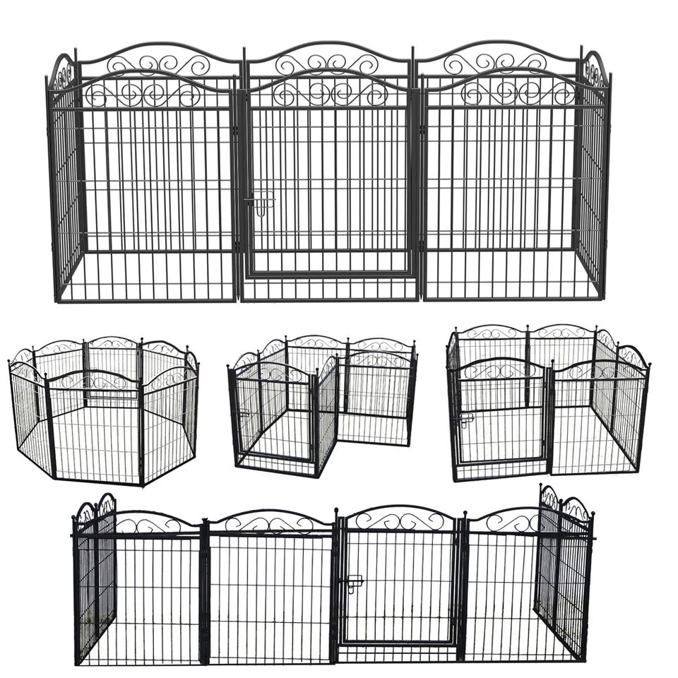 XXL Outdoor Dog Playpen Fence with Door